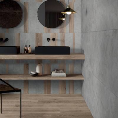 GREY 60X120 + ATLANTIS MIX SIZES GREY 30X60